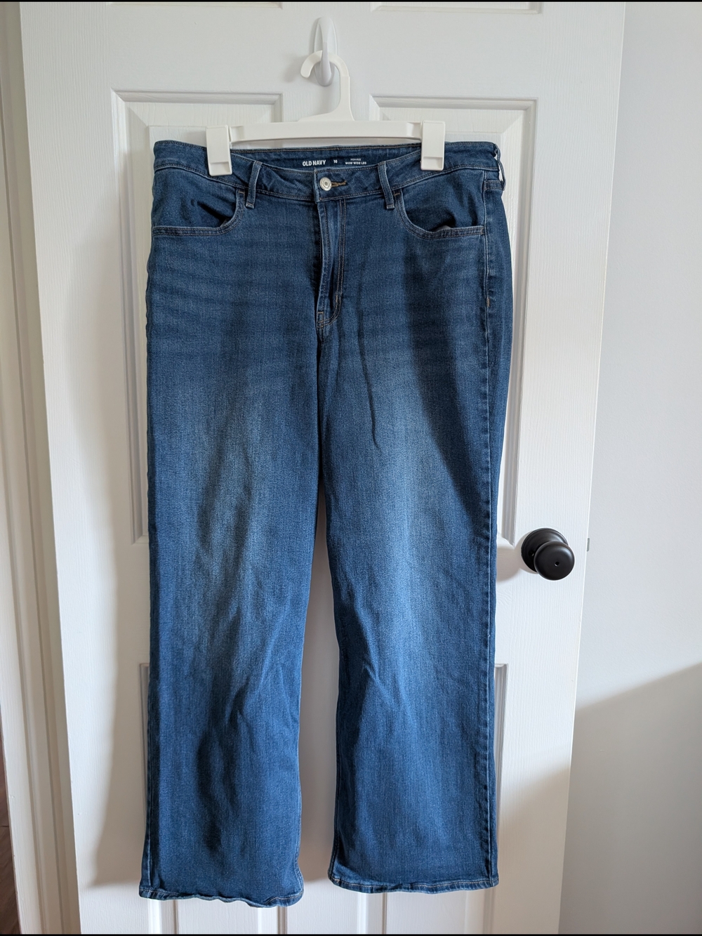 Old Navy Women's High Rise Wow Wide Leg Dark Blue Denim Jeans Size 16